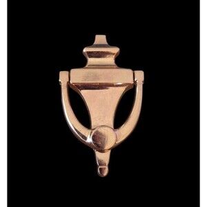 40s Vintage Coro Pegasus Gold Tone Pin Brooch Articulated Moving Doorknocker